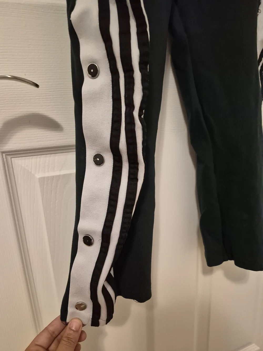 Adidas Kids Black Track Pants with White Side Stripes - Picture 3 of 8